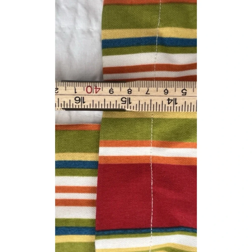 Colorful Striped Valances Red Lined Custom Made Set Of 2 Summer Rainbow Stripes